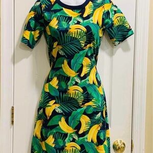 Tropical Print Short Sleeve Dress old navy size small